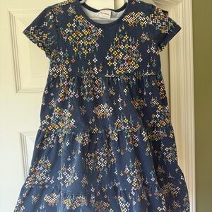 Hanna Andersson Girls size 6-7 navy pattern dress